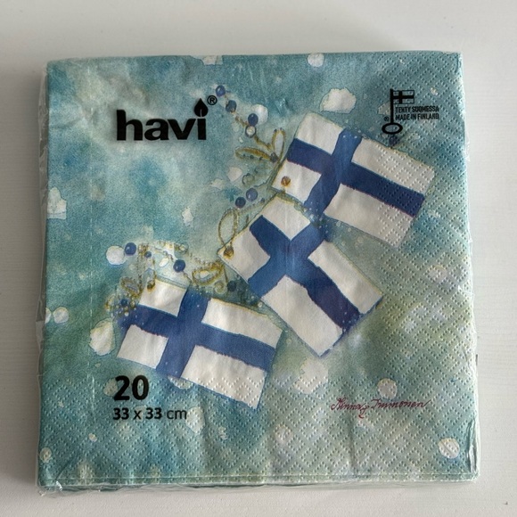 Havi Finnish Paper Dinner (20) and Cocktail (20) Napkins Minna Immonen Design - Picture 2 of 7